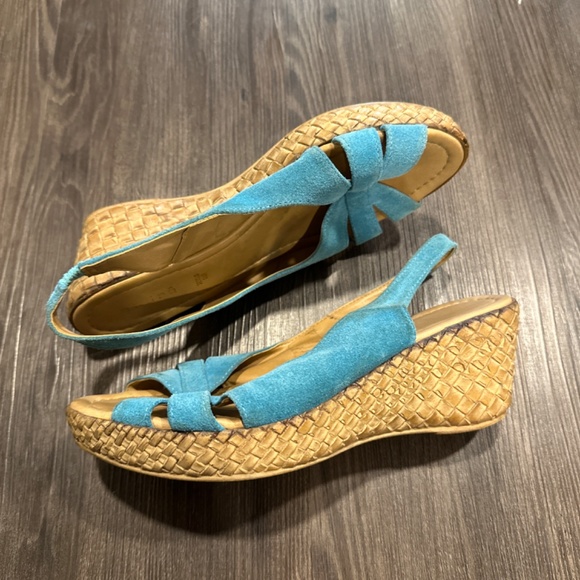 Turquoise Sandal//Wedge/Shoes - Picture 3 of 4